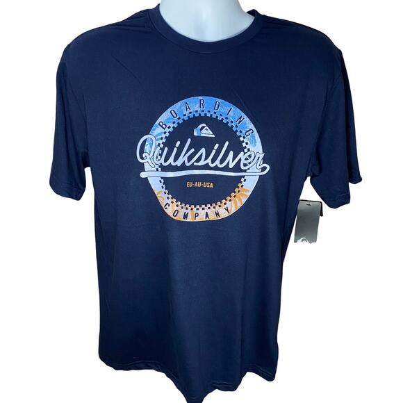 Quiksilver Logo Graphic T-Shirt Men’s Size Large White 100% Cotton Surf Skate - Picture 1 of 10